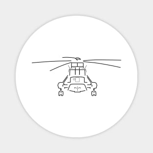 Westland Sea King classic helicopter black outline graphic Magnet